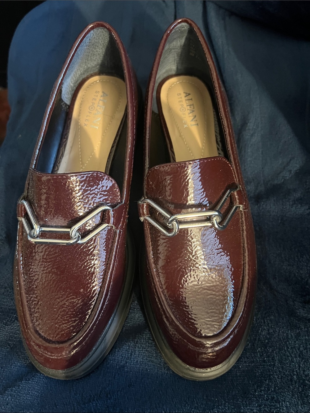 ALfani women’s burgundy Patent Leather Loafers